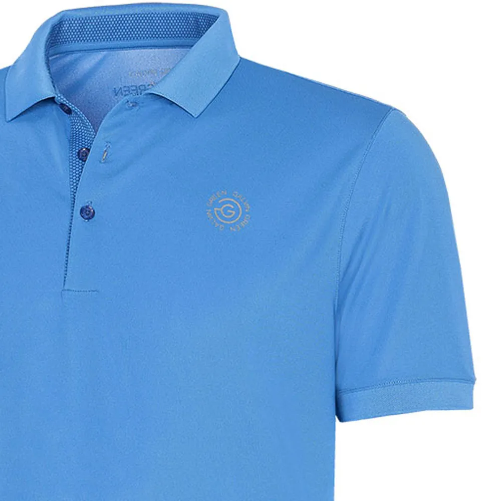Galvin Green Max Tour Polo Shirt - Blue Push Beyond Limits Never Just Walk