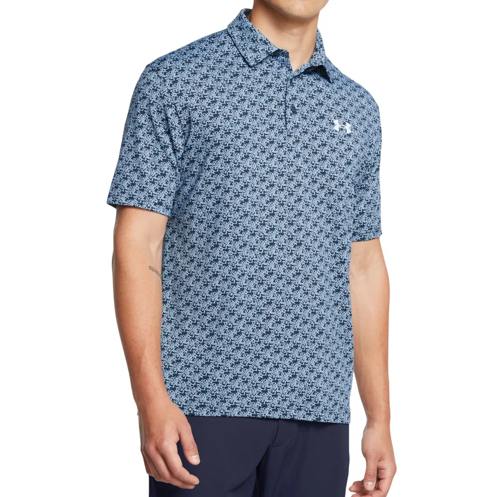 Loud Looks, Smooth Moves Walk Tall Under Armour Playoff 3.0 Printed Polo Shirt - Midnight Navy/Horizon Blue