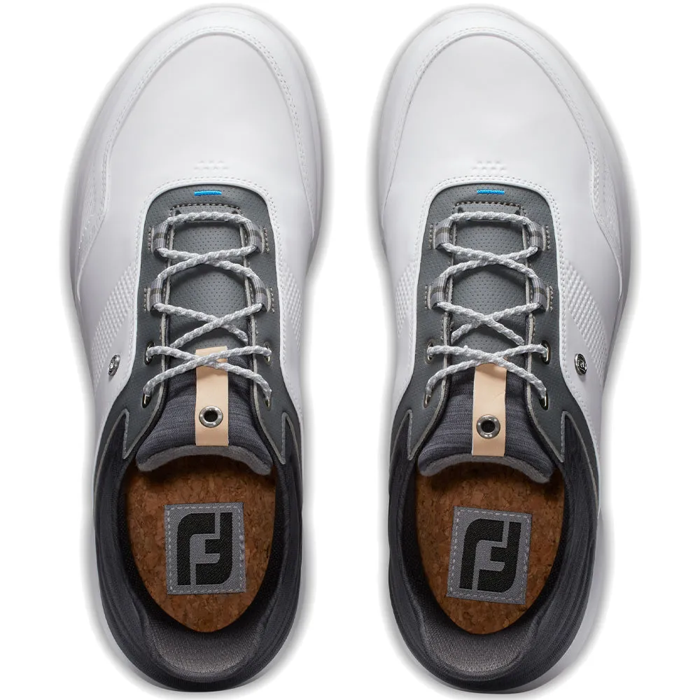 Holiday Sale Footjoy Stratos Spikeless Waterproof Shoes - White/Charcoal/Blue