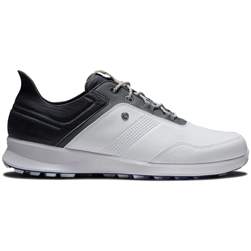 Break Boundaries Hit Your Next Level Footjoy Stratos Spikeless Waterproof Shoes - White/Charcoal/Blue
