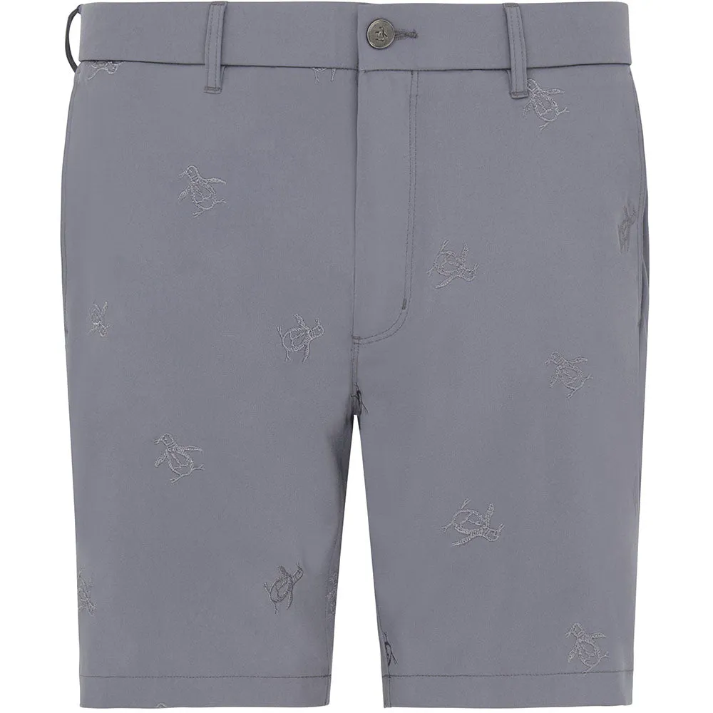 Style Meets Power Original Penguin All-Over Pete Embroidery Shorts - Quiet Shade