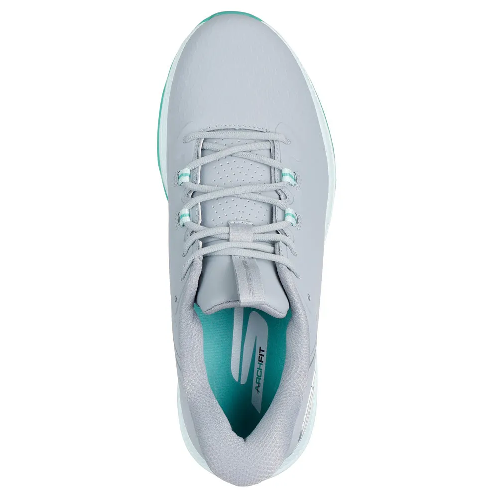 Back To School Sale Never Just Walk Skechers Go Golf Elite 6 Ladies Spikeless Waterproof Shoes - Grey/Mint