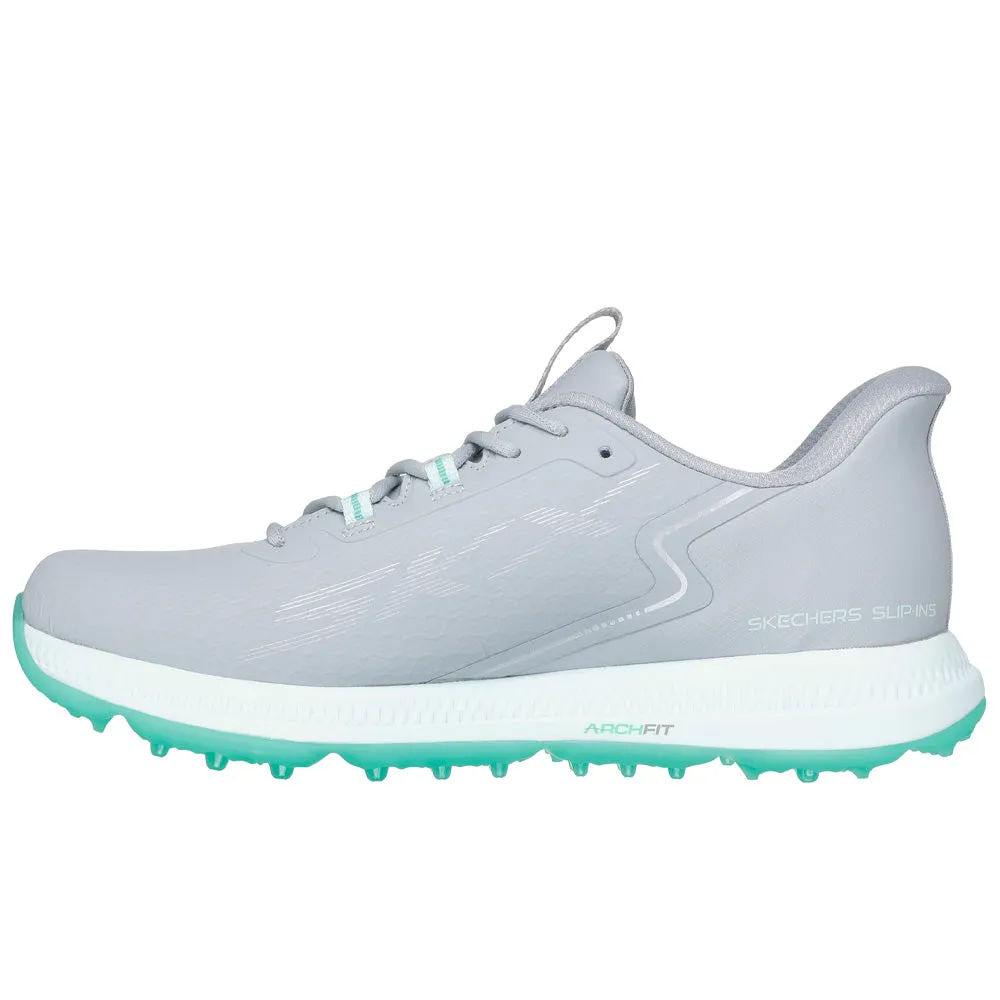 Confidence Starts Here Performance Unleashed Skechers Go Golf Elite 6 Ladies Spikeless Waterproof Shoes - Grey/Mint