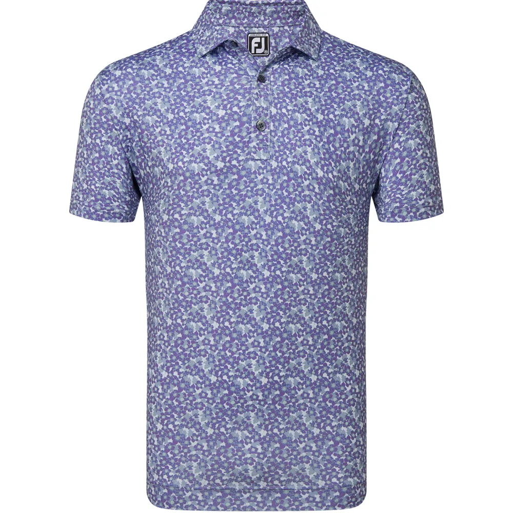 Make a Statement Footjoy Primrose Print Lisle Polo Shirt - Thistle
