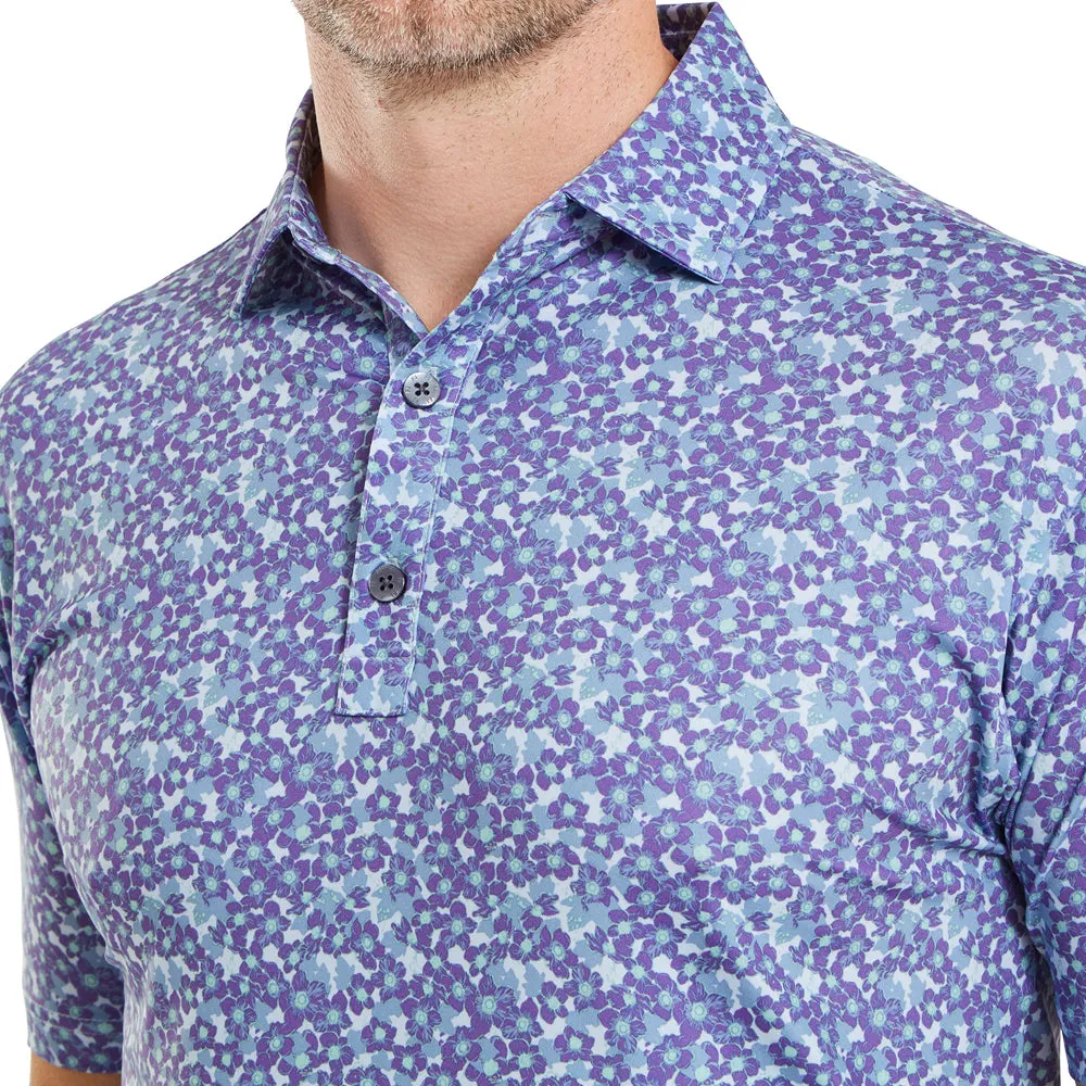 Footjoy Primrose Print Lisle Polo Shirt - Thistle Great Value Made to Turn Heads