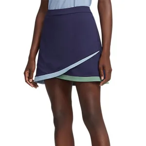 Rlx Ralph Lauren Women'S Faux Wrap Stretch Jersey Golf Skort 15" - French Navy/Fatigue/Vessel Blue Be Unstoppable