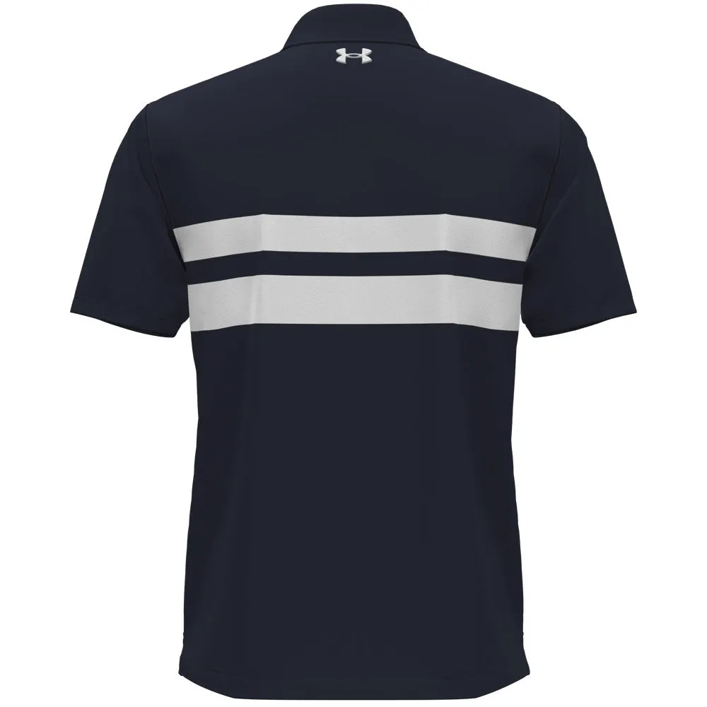 Step Out Boldly Under Armour Playoff 3.0 Stripe Polo Shirt - Midnight Navy/White