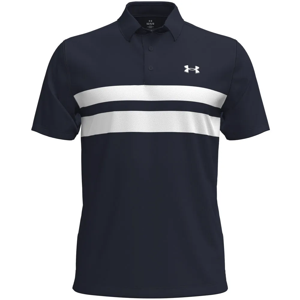 Under Armour Playoff 3.0 Stripe Polo Shirt - Midnight Navy/White Built to Move You
