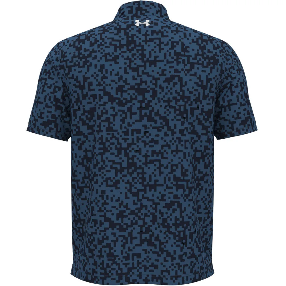 Under Armour T2G Printed Polo Shirt - Midnight Navy/Blue Atlantis/White Black Friday Offer