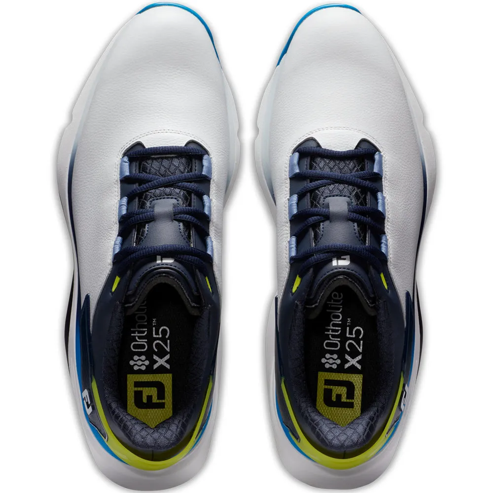 Footjoy Pro Slx Spikeless Waterproof Shoes - White/Navy/Blue Never Just Walk Be Unstoppable