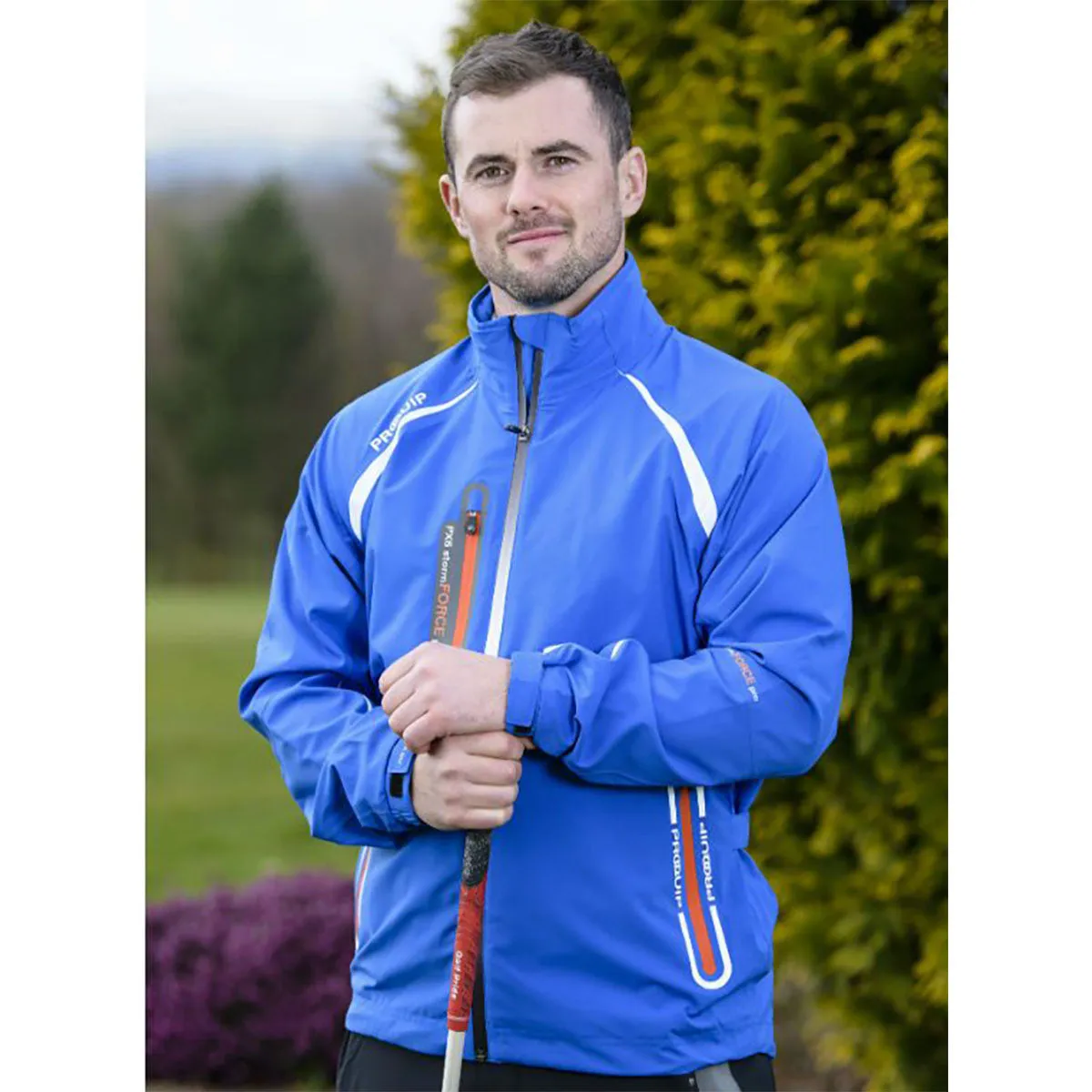 Proquip Stormforce Px6 Pro Waterproof Golf Jacket - Blue/Orange Gear Up and Go