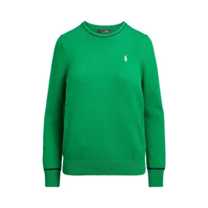 Lead with Style Rlx Ralph Lauren Women'S Cotton Blend Long Sleeve Pullover - Cruise Green/French Navy