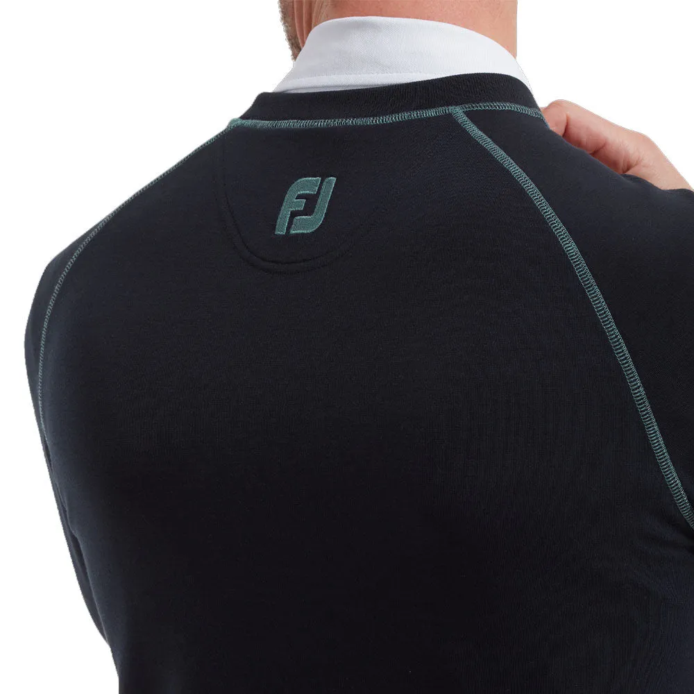 Power Every Step Footjoy French Terry Crew Neck Sweater - Heather Navy