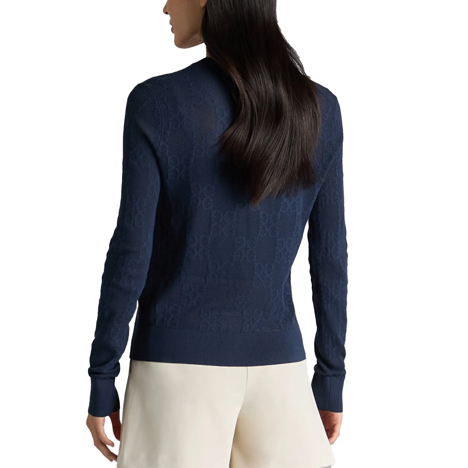 Steal G/Fore Women'S Pointelle G Crewneck Golf Sweater - Twilight