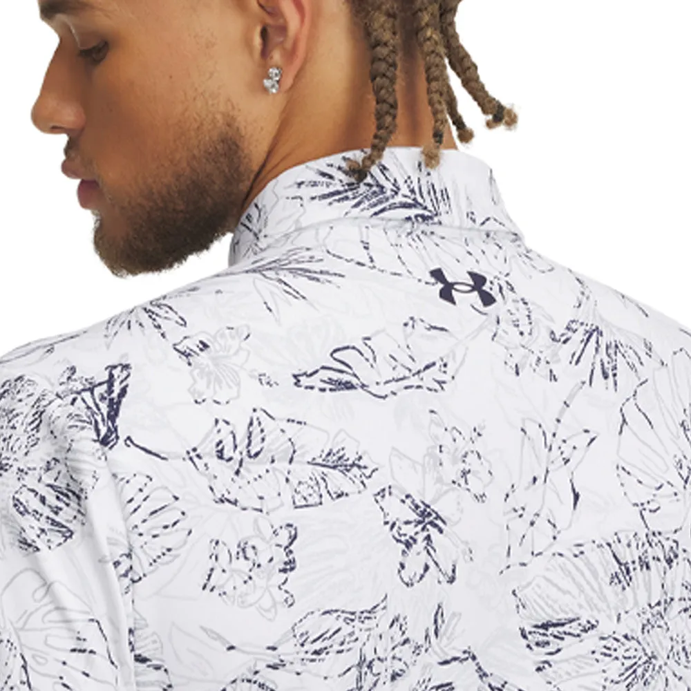 Under Armour Playoff 3.0 Printed Polo Shirt - White/Midnight Navy/Midnight Navy Spring Sale