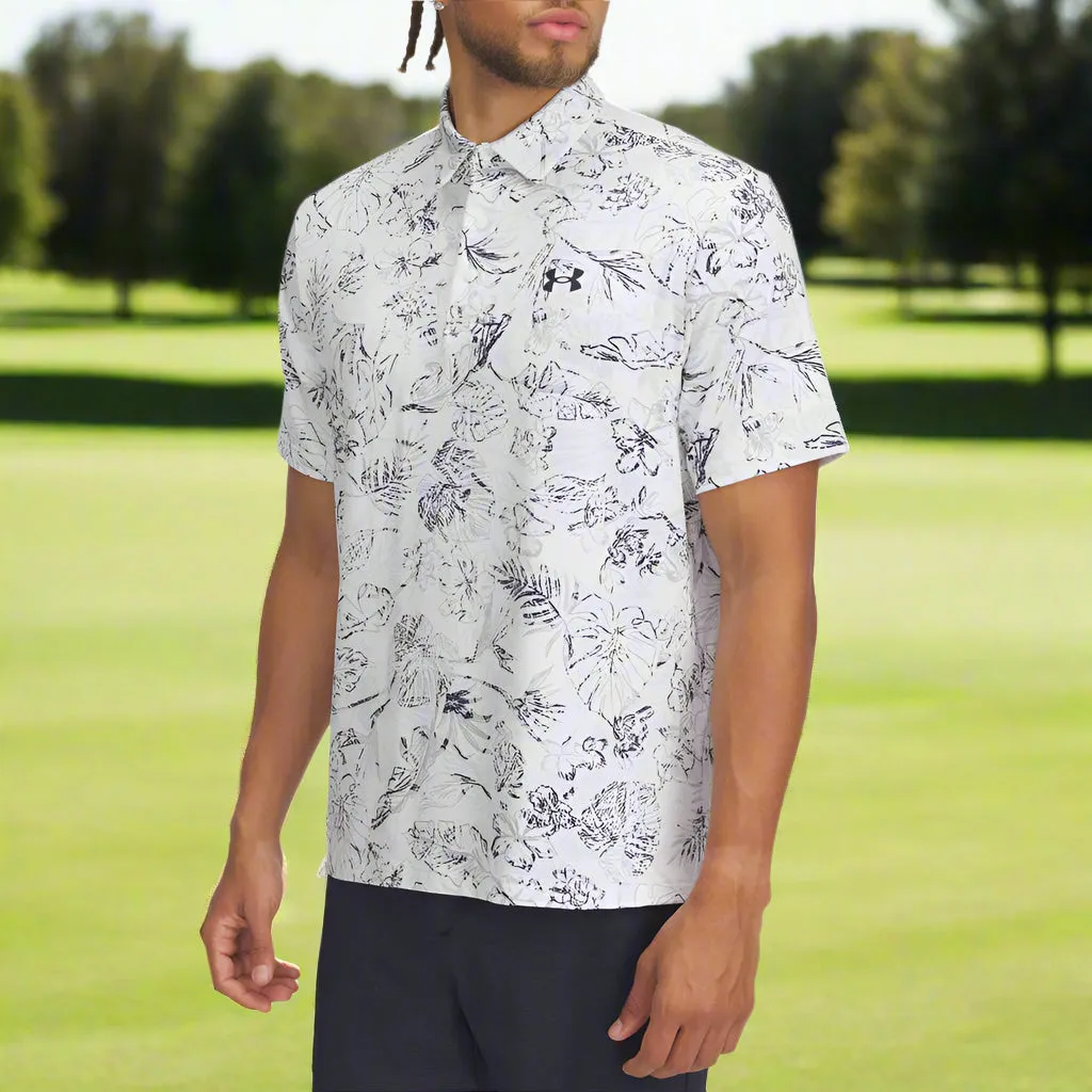 Halloween Sale Father's Day Sale Under Armour Playoff 3.0 Printed Polo Shirt - White/Midnight Navy/Midnight Navy