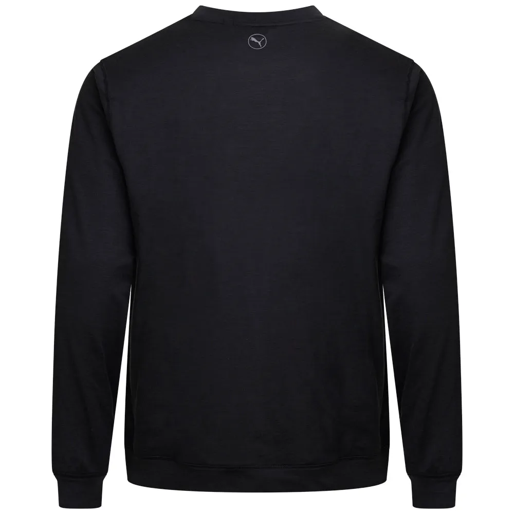 Puma Cloudspun Patch Crewneck Sweater - Black Heather Engineered for Speed Loud Looks, Smooth Moves
