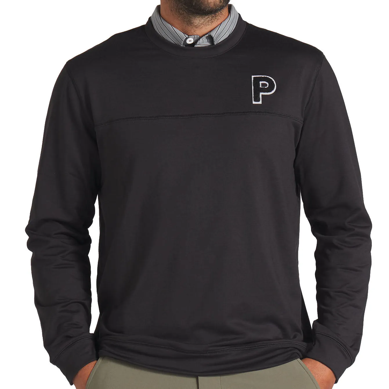 Puma Cloudspun Patch Crewneck Sweater - Black Heather Empower Your Journey