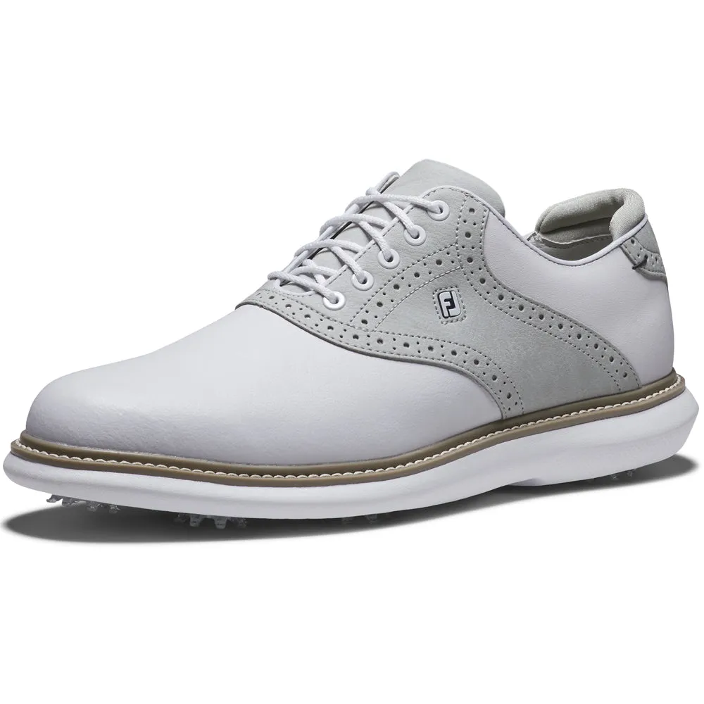 Walk with Power Deal Of The Century Footjoy Traditions Spiked Shoes - White/Grey/White