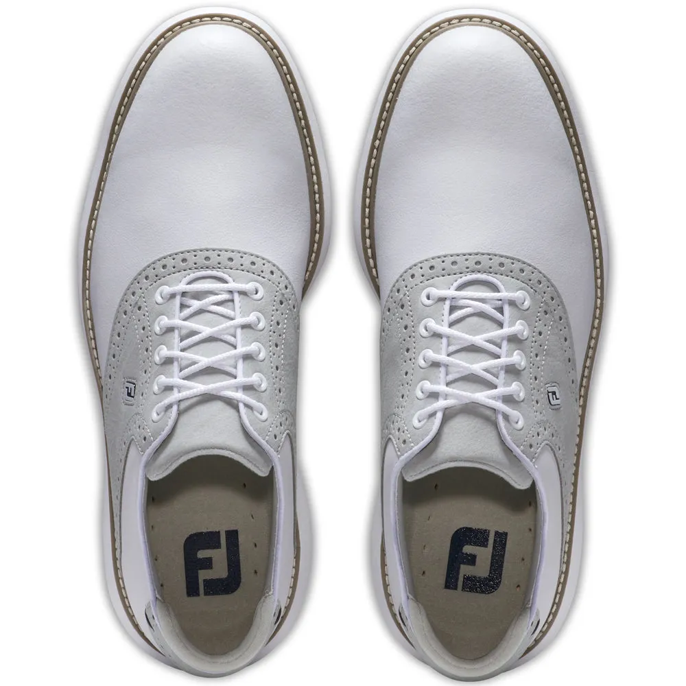 Stay in Motion Footjoy Traditions Spiked Shoes - White/Grey/White