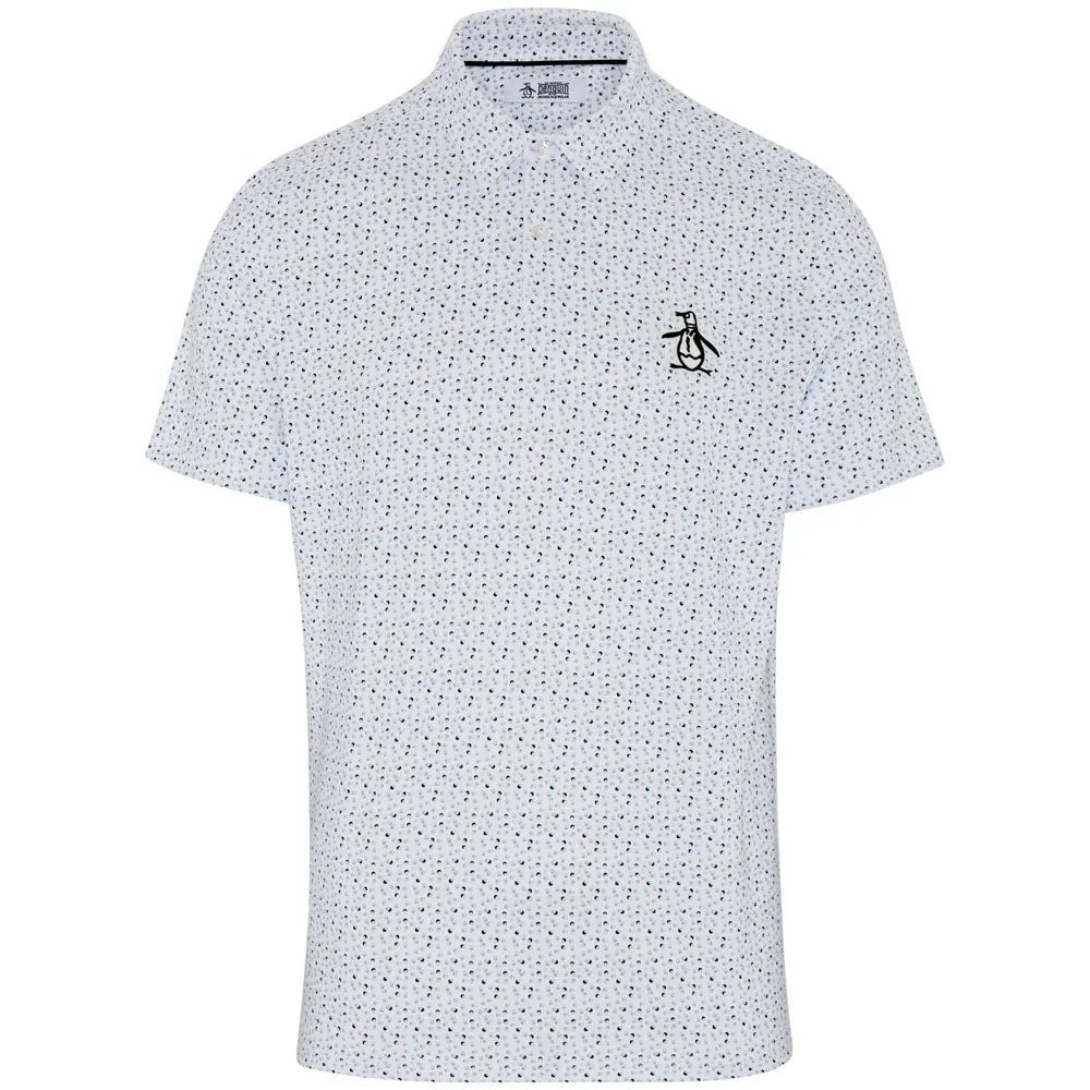 Father's Day Sale Original Penguin All Over Golf Ball Print Polo Shirt - Bright White