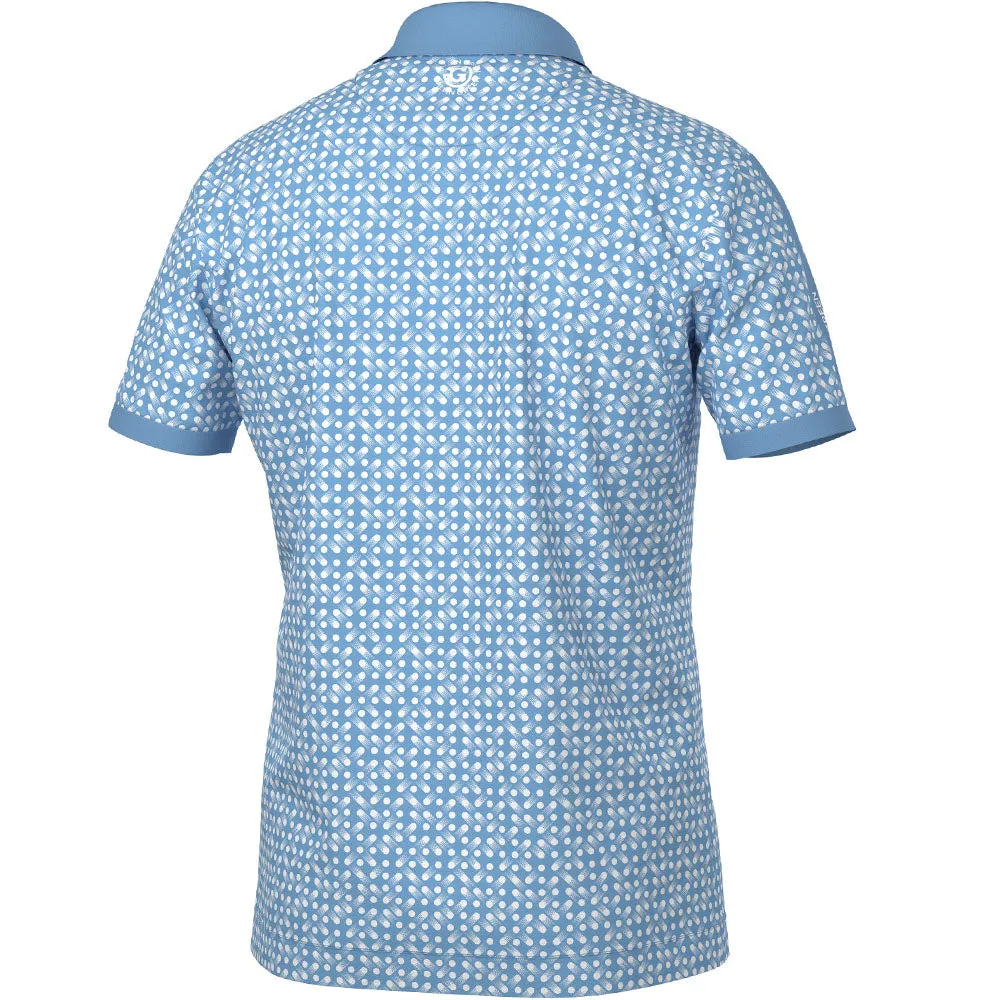 Galvin Green Melvin Polo Shirt - Alaskan Blue/White Walk with Purpose