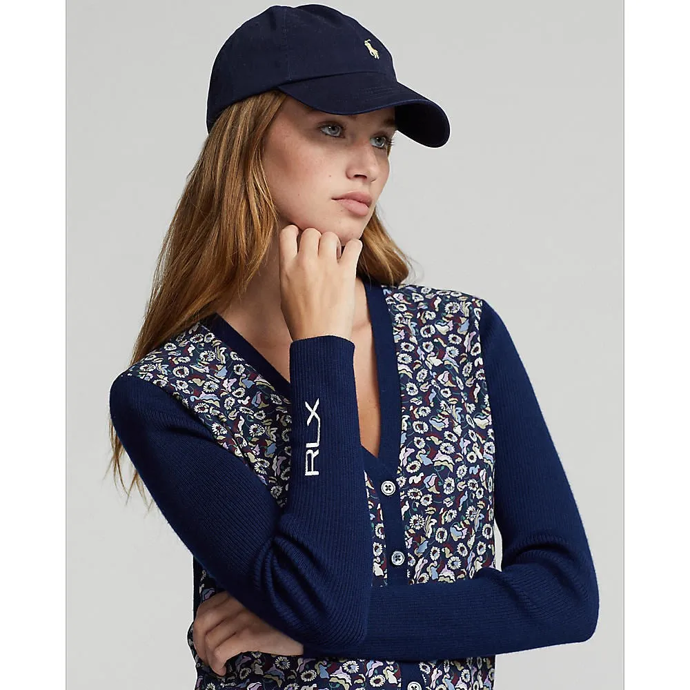 Rlx Ralph Lauren Women'S V-Neck Wool Blend Golf Cardigan - French Navy Multi Own Every Step Christmas Day Sale