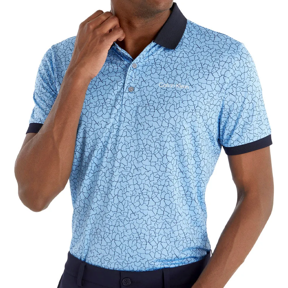 Independence Day Sale Calvin Klein Fracture Print Polo Shirt - Boy Blue
