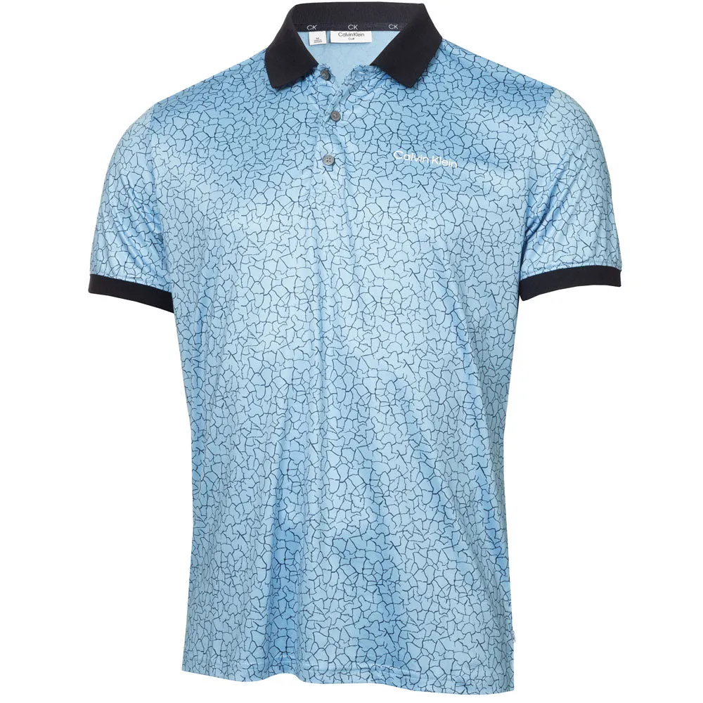 Calvin Klein Fracture Print Polo Shirt - Boy Blue Winter Sale