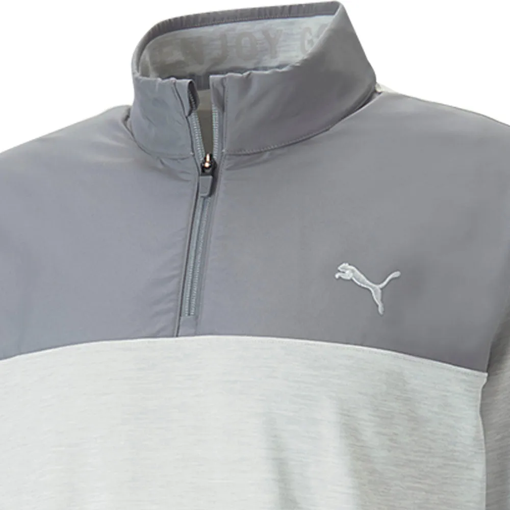 Step Out Boldly Winter Sale Puma Cloudspun Colour Block 1/4 Zip Pullover - Quiet Shade/High Rise Heather
