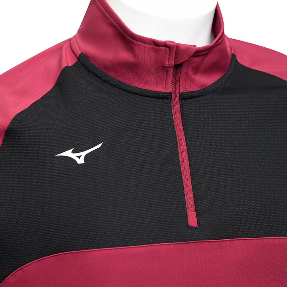 Mizuno Contrast 1/4 Zip Pullover - Burgundy Autumn Sale Black Friday Offer
