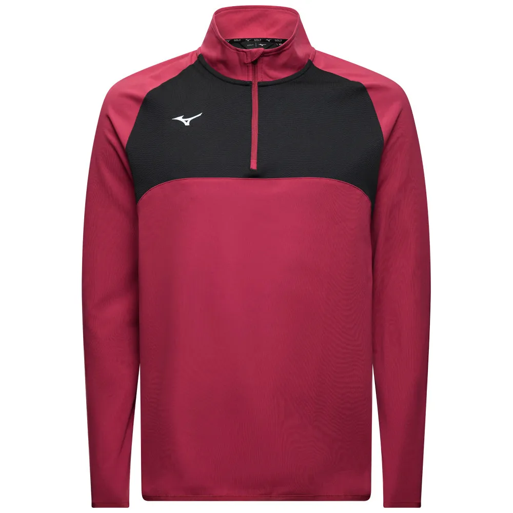 Mizuno Contrast 1/4 Zip Pullover - Burgundy Christmas Day Sale