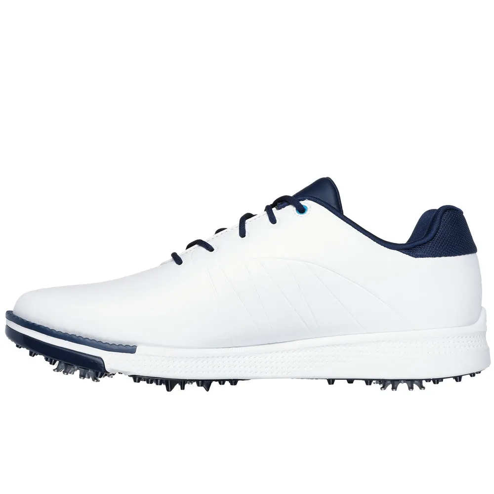 Skechers Go Golf Tempo Mens Spiked Waterproof Shoes - White/Navy Made to Turn Heads Own the Vibe