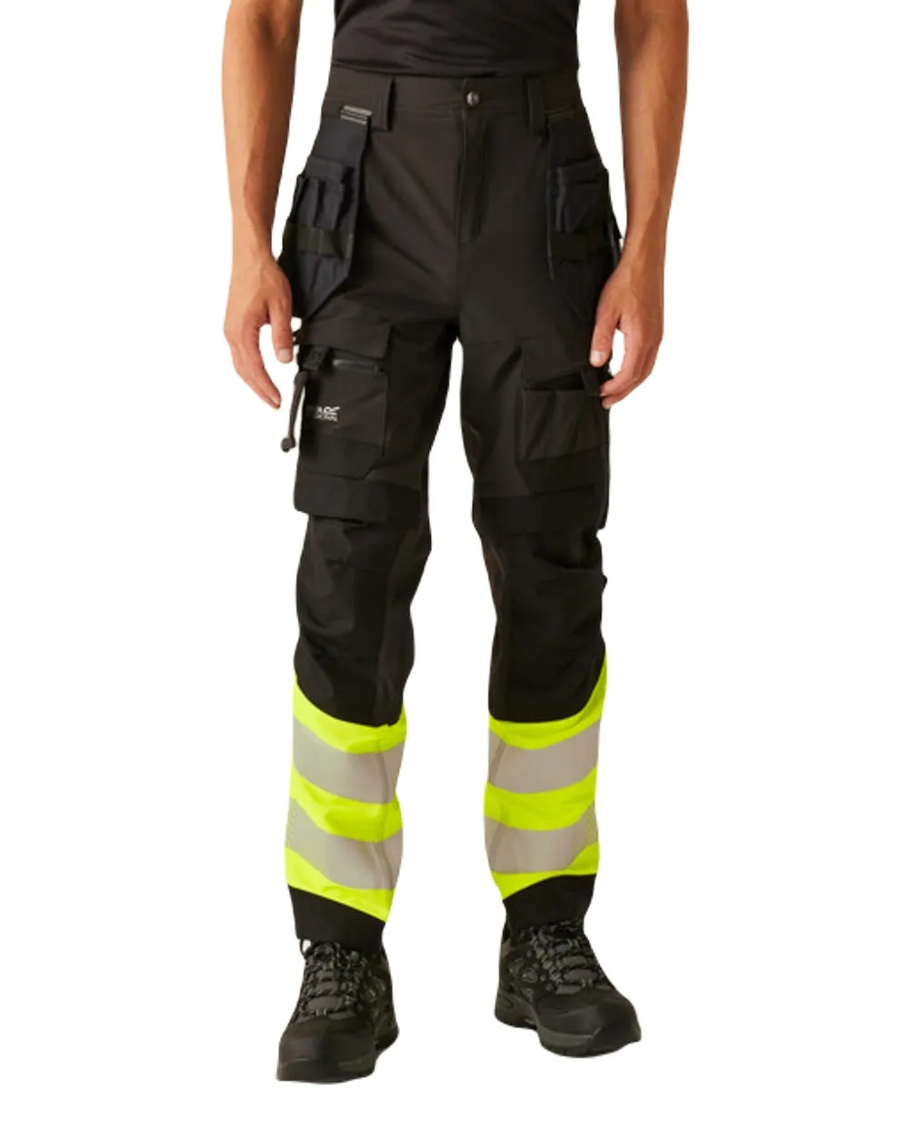 Regatta Mens Hi-Vis X-Pro Stretch Holster Trousers Class 1 Heavy Duty Work Pants