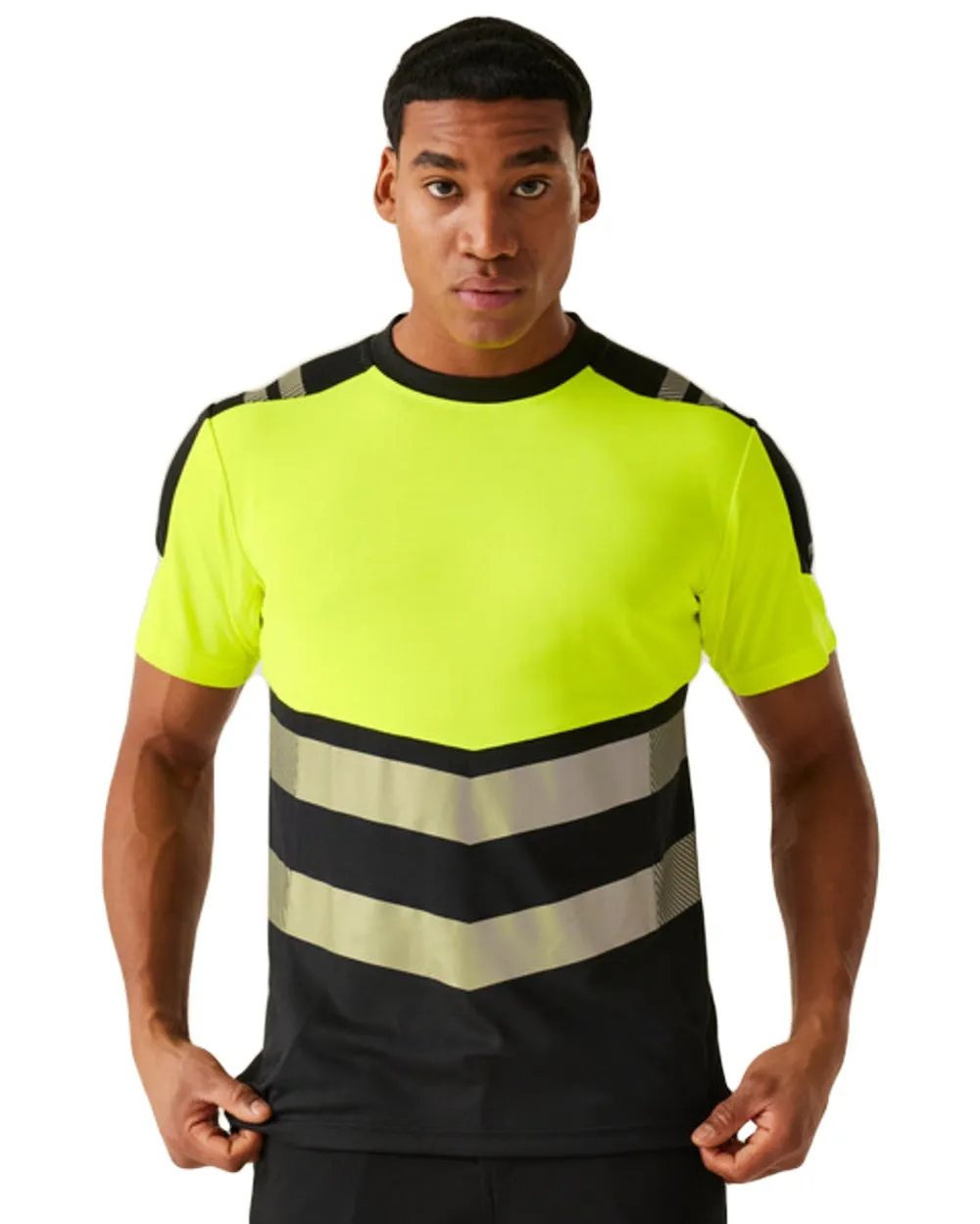 Regatta Mens Hi-Vis X-Pro T-Shirt Class 1 Workwear Button Shirts
