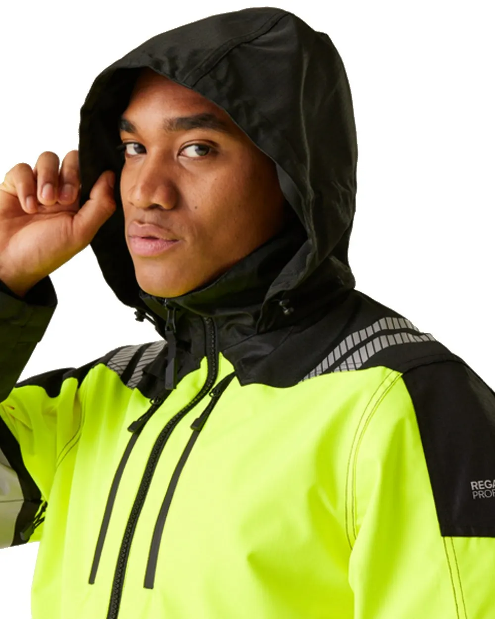 Regatta Mens Hi-Vis X-Pro Waterproof Shell Jacket Class 2 Dog Walking Waterproof Jackets