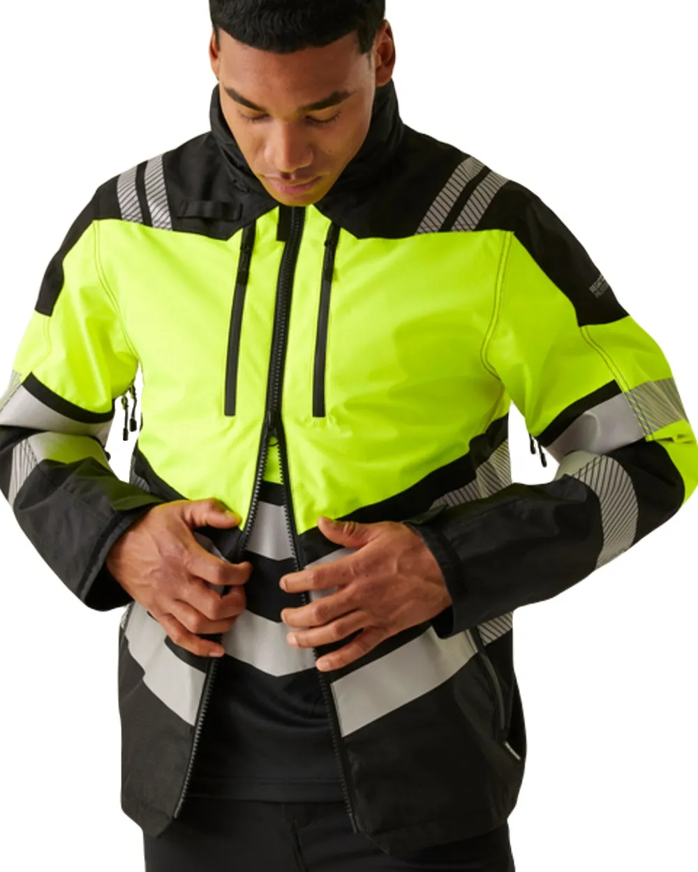 Regatta Mens Hi-Vis X-Pro Waterproof Shell Jacket Class 2 Dog Walking Waterproof Jackets