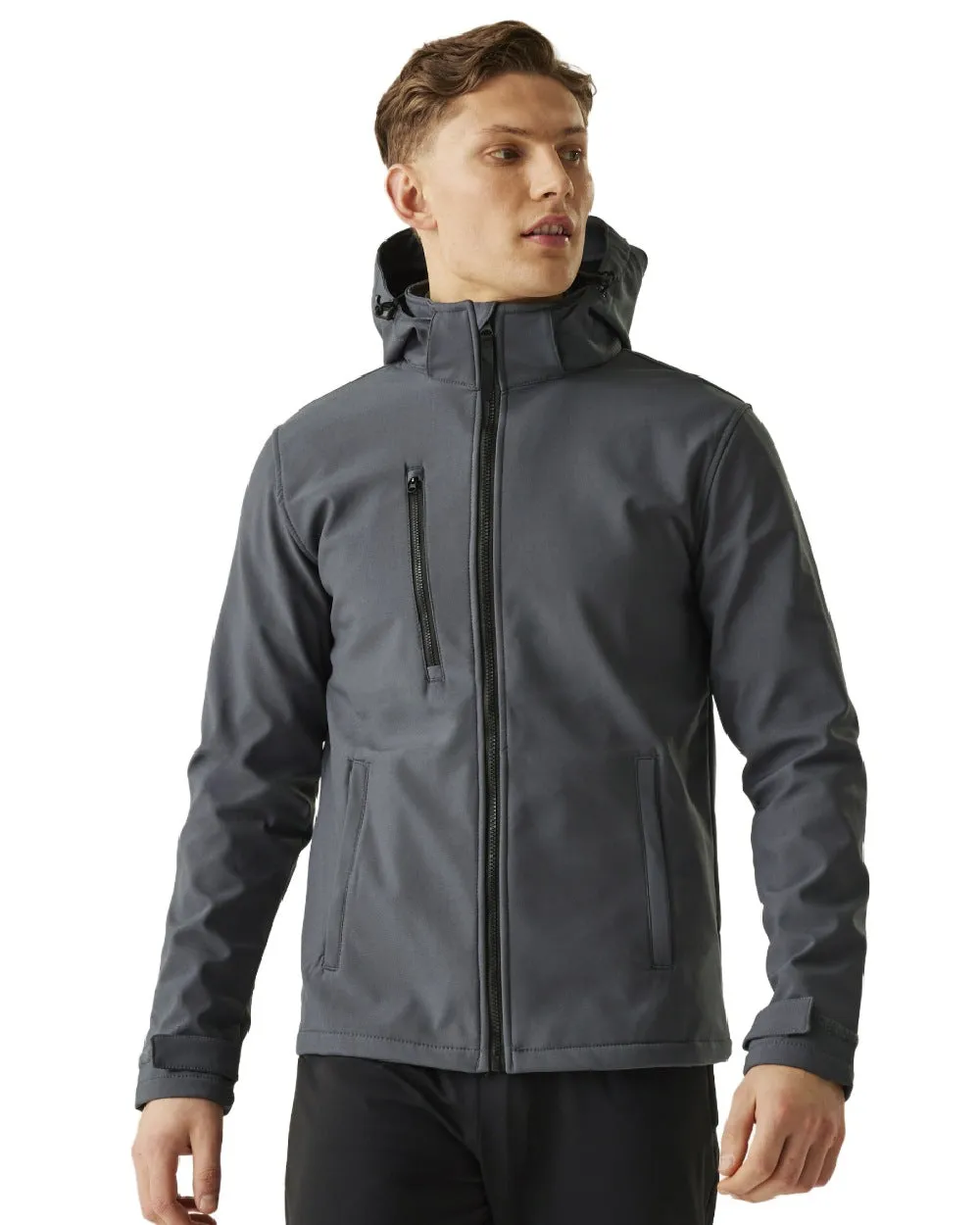 Regatta Mens Venturer 3 Layer Printable Hooded Softshell Jacket Men's Jackets and Coats