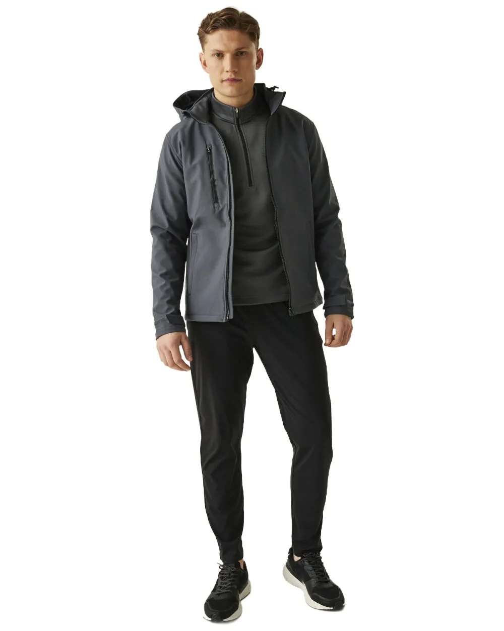 Regatta Mens Venturer 3 Layer Printable Hooded Softshell Jacket Men's Jackets and Coats
