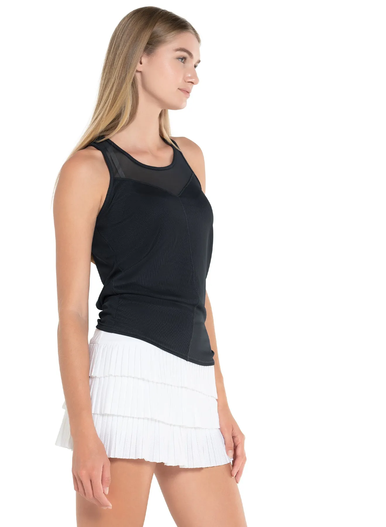 Rib Tie Back Tank Stride with Confidence