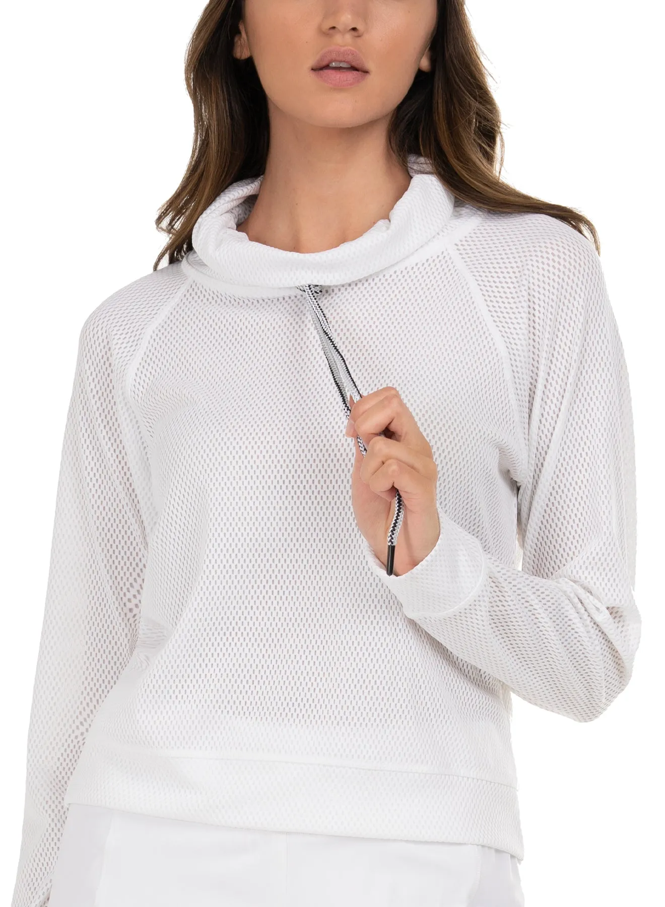 High Neck Pullover Long Sleeve Style Meets Power Feel the Energy