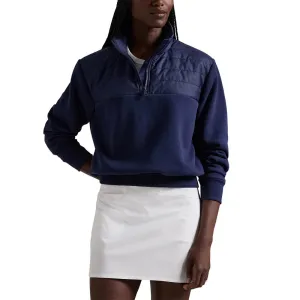 Rlx Ralph Lauren Women'S Hybrid Quilted Fleece Half-Zip Pullover - Refined Navy Big Savings