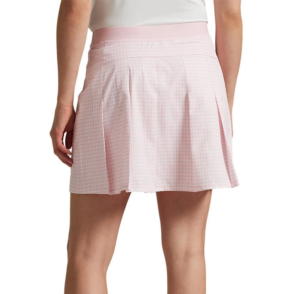 Own Every Step Father's Day Sale Rlx Ralph Lauren Women'S 17' Aim Pleated Back Golf Skort - Garden Pink Gingham