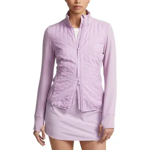 Rlx Ralph Lauren Women'S Cool Wool Full Zip Jacket - Light Mauve Push Beyond Limits Performance Unleashed