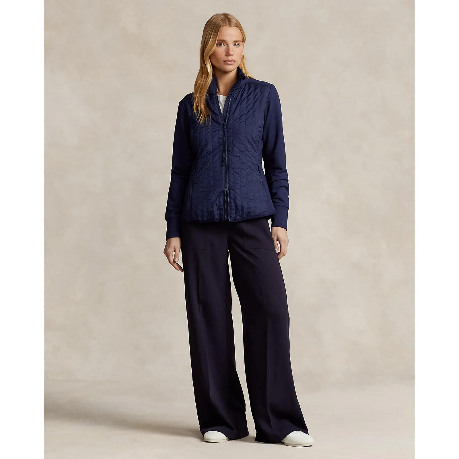 Rlx Ralph Lauren Women'S Cool Wool Hybrid Performance Full-Zip Jacket - French Navy Built to Perform Made to Turn Heads