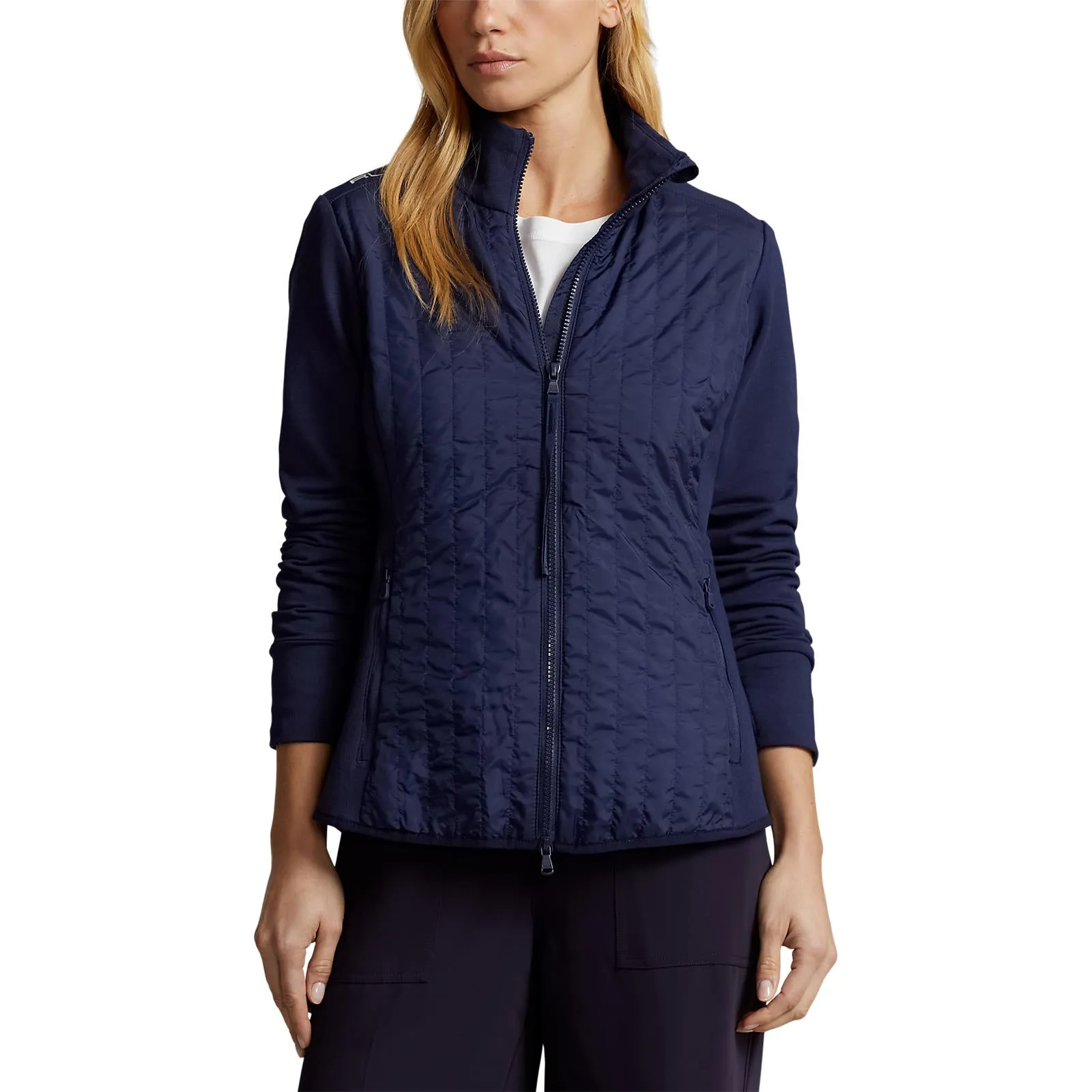 Rlx Ralph Lauren Women'S Cool Wool Hybrid Performance Full-Zip Jacket - French Navy Command Attention Not for the Ordinary
