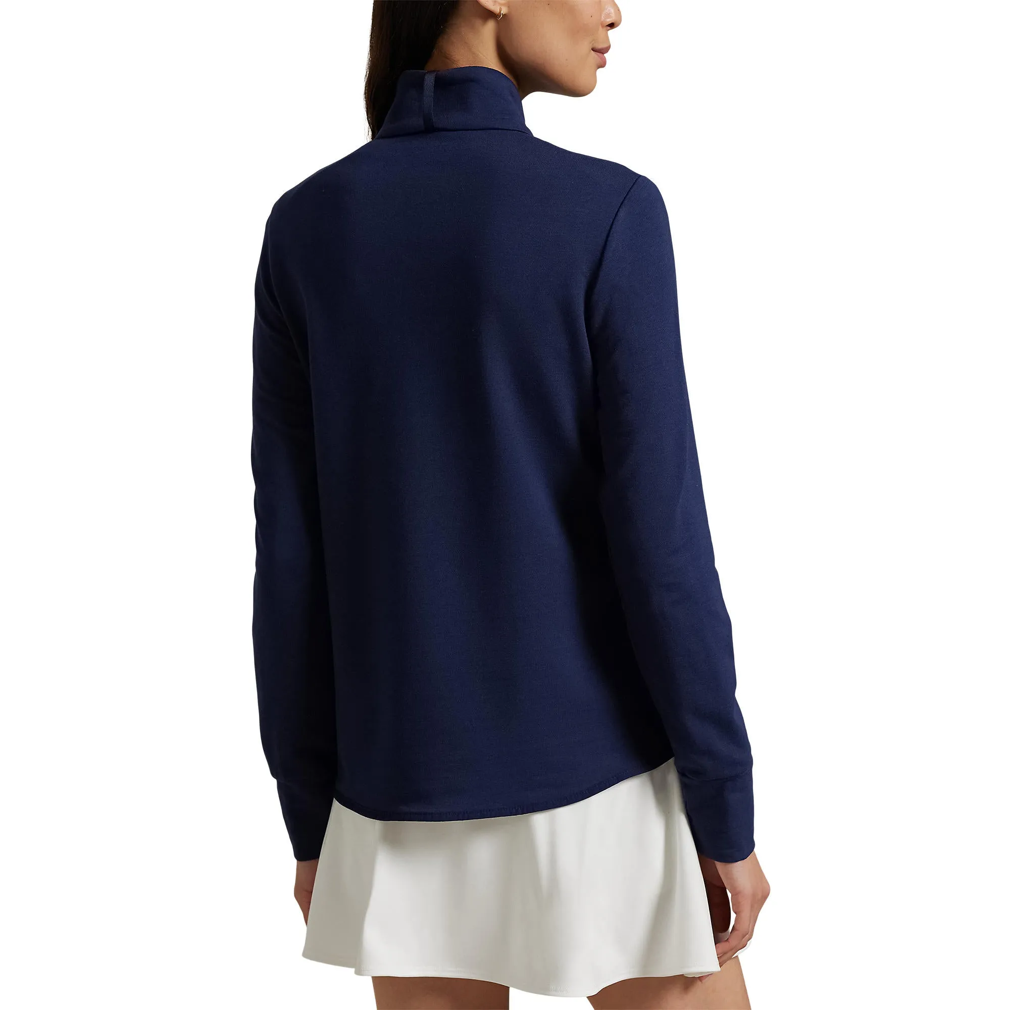 Empower Your Journey Rlx Ralph Lauren Women'S Cool Wool Hybrid Performance Full-Zip Jacket - Refined Navy Polka Dot