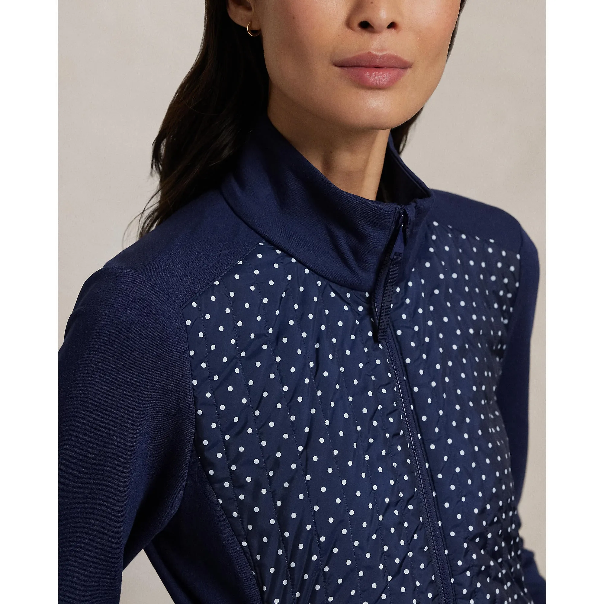 Rlx Ralph Lauren Women'S Cool Wool Hybrid Performance Full-Zip Jacket - Refined Navy Polka Dot Special Offer