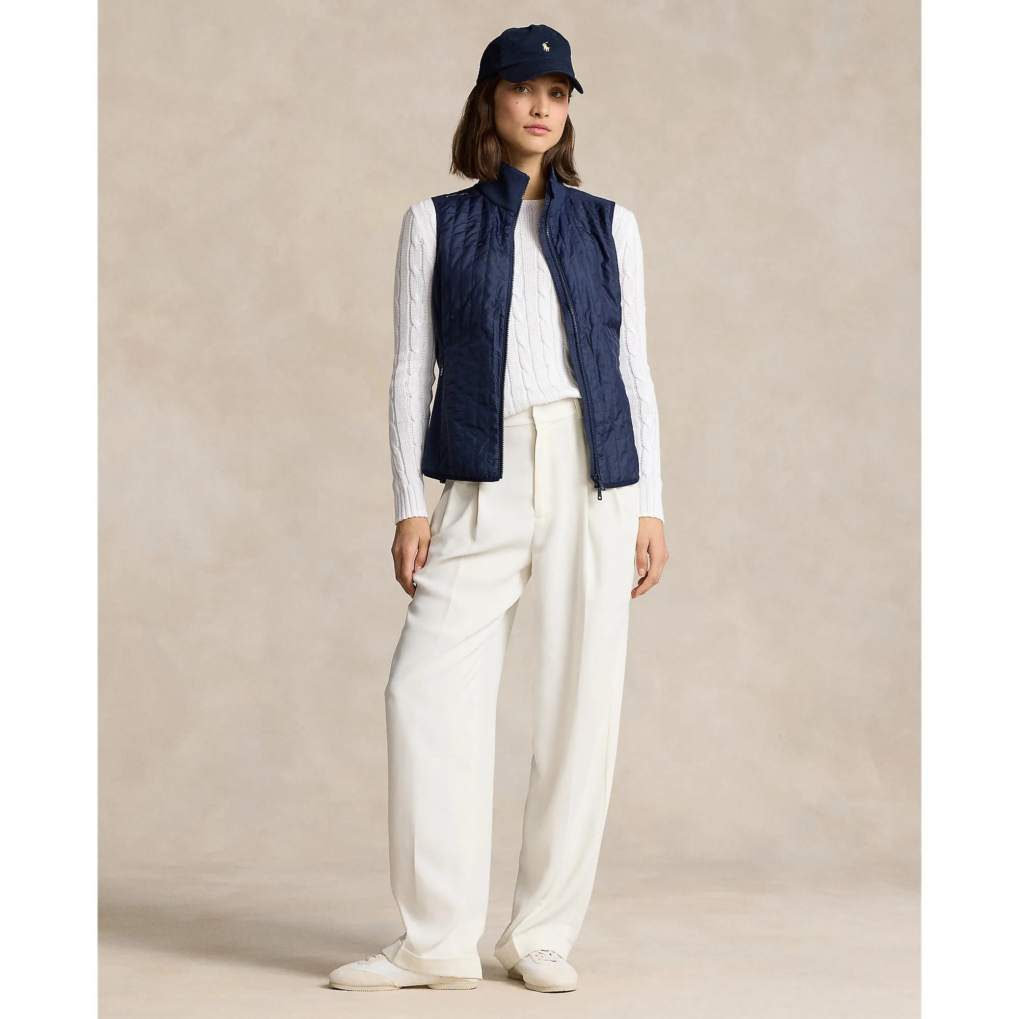 Christmas Eve Sale Step Into Strength Rlx Ralph Lauren Women'S Cool Wool Hybrid Performance Vest - Refined Navy