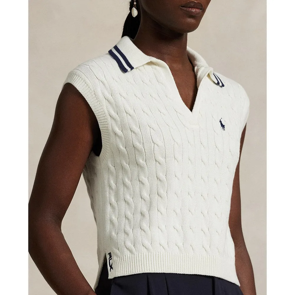 Rlx Ralph Lauren Women'S Coolmax Wool Sleeveless Pullover - Ceramic White Stay in Motion